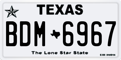 TX license plate BDM6967