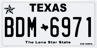 TX license plate BDM6971
