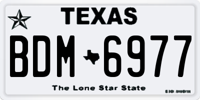 TX license plate BDM6977