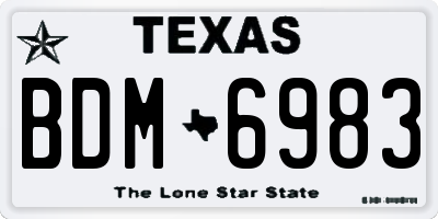 TX license plate BDM6983