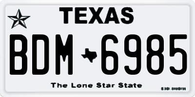 TX license plate BDM6985
