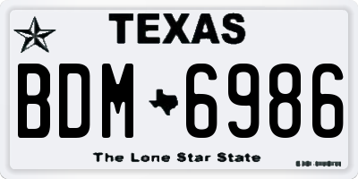 TX license plate BDM6986