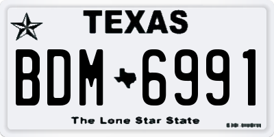 TX license plate BDM6991