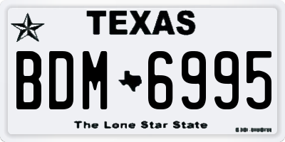 TX license plate BDM6995