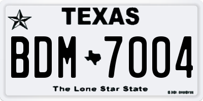 TX license plate BDM7004
