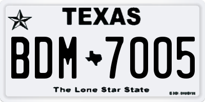 TX license plate BDM7005