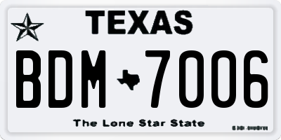TX license plate BDM7006