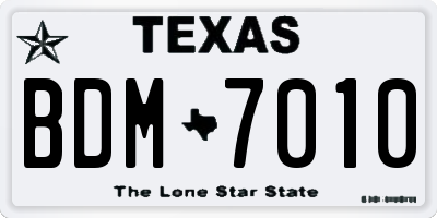 TX license plate BDM7010