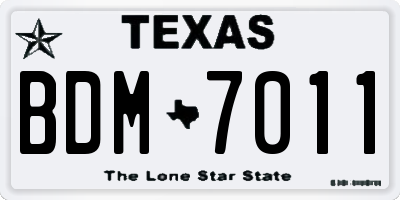 TX license plate BDM7011