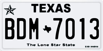 TX license plate BDM7013
