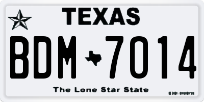 TX license plate BDM7014