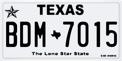 TX license plate BDM7015