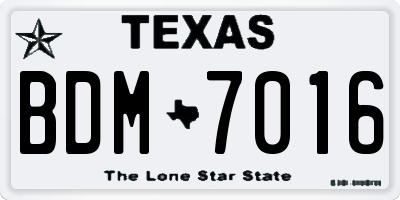 TX license plate BDM7016