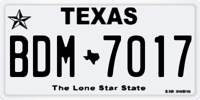 TX license plate BDM7017