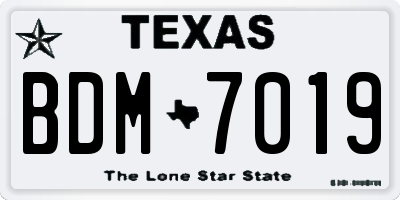 TX license plate BDM7019