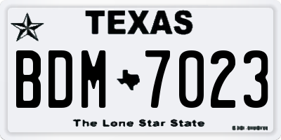 TX license plate BDM7023