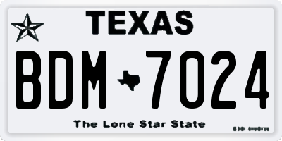 TX license plate BDM7024