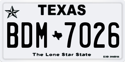 TX license plate BDM7026