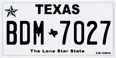 TX license plate BDM7027