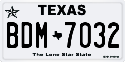 TX license plate BDM7032