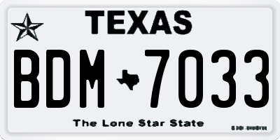 TX license plate BDM7033