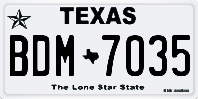 TX license plate BDM7035