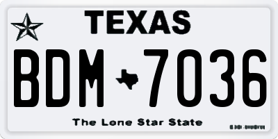 TX license plate BDM7036