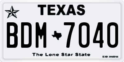 TX license plate BDM7040