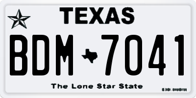 TX license plate BDM7041
