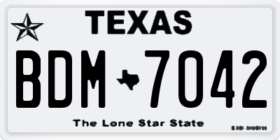 TX license plate BDM7042