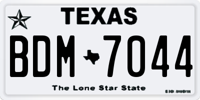 TX license plate BDM7044