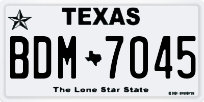 TX license plate BDM7045