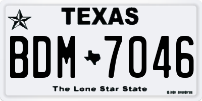 TX license plate BDM7046