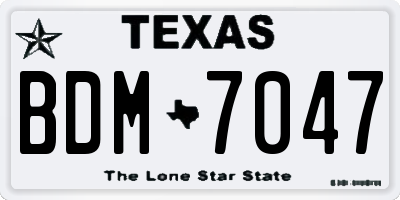 TX license plate BDM7047