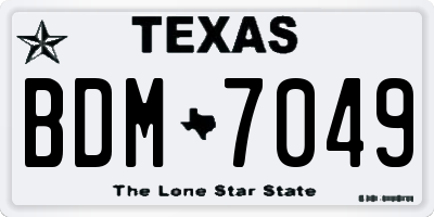 TX license plate BDM7049