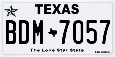 TX license plate BDM7057