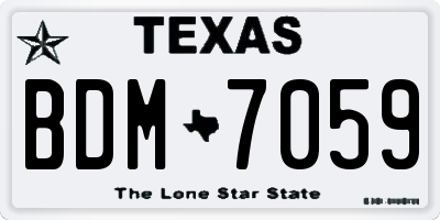 TX license plate BDM7059