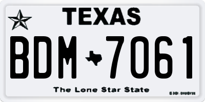 TX license plate BDM7061