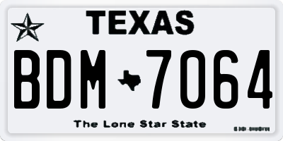 TX license plate BDM7064