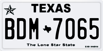 TX license plate BDM7065