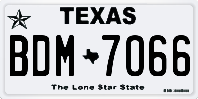 TX license plate BDM7066