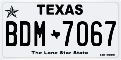 TX license plate BDM7067