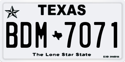 TX license plate BDM7071