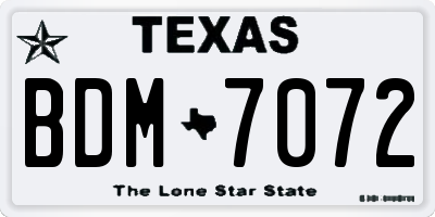 TX license plate BDM7072