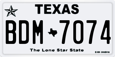 TX license plate BDM7074