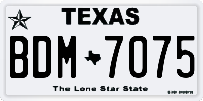 TX license plate BDM7075