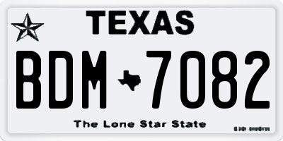 TX license plate BDM7082