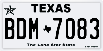 TX license plate BDM7083