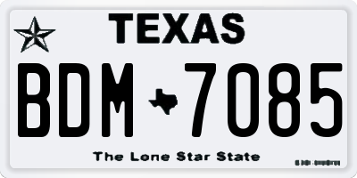 TX license plate BDM7085