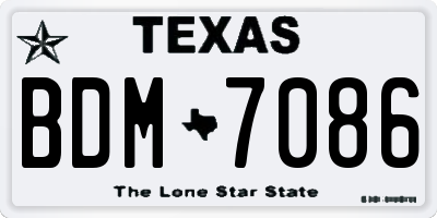 TX license plate BDM7086
